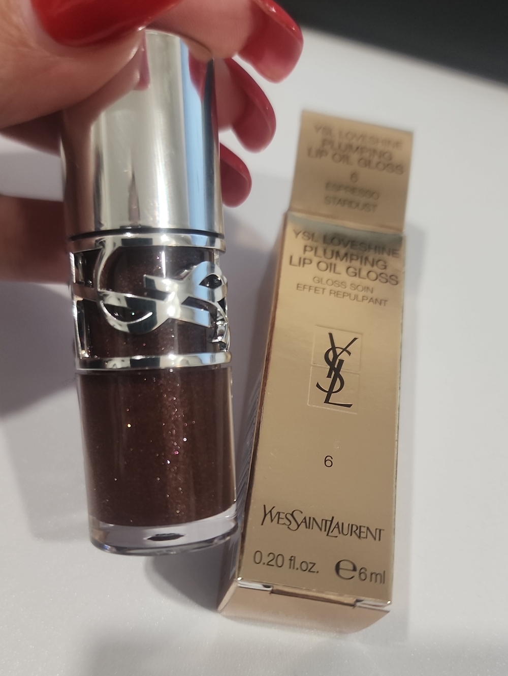 Yves Saint Laurent Brown Sheer Shimmer Plumping Lip Oil Gloss NIB